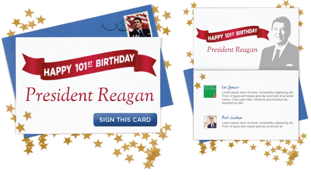 Ronald Reagan 101th Birthday cards