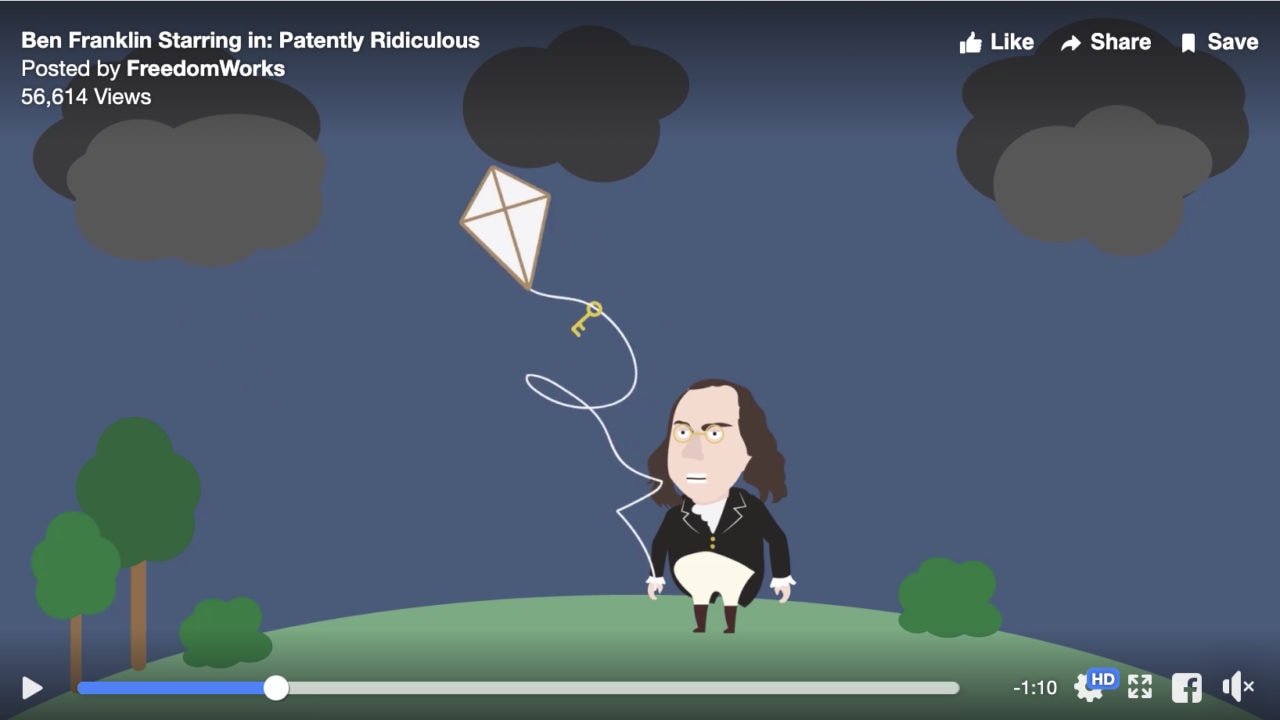 Animated Ben Franklin ad
